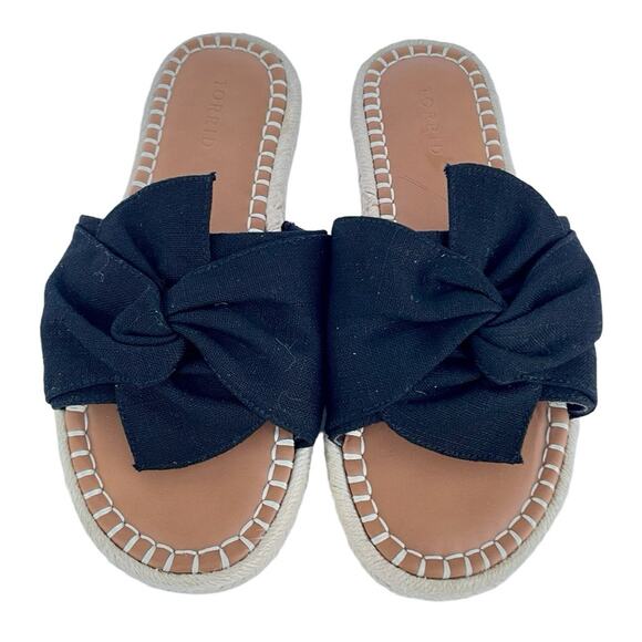 Torrid Black Bow Slide Espadrille Size 9 (WW) - Picture 2 of 9